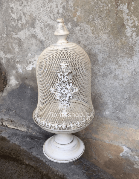 Lanterna in metallo bianca H 36 cm