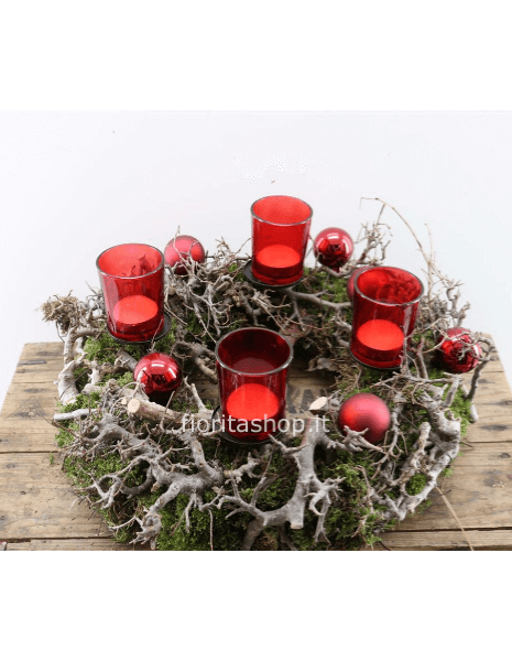 Corona Natalizia centrotavola rossa