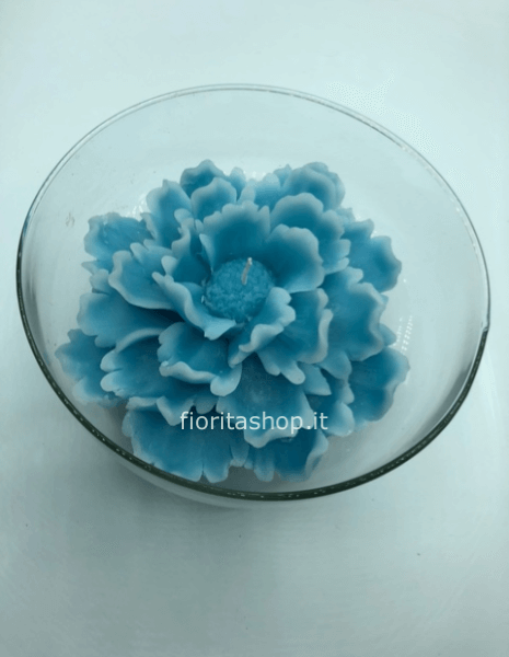 Alzata di vetro con candela artistica