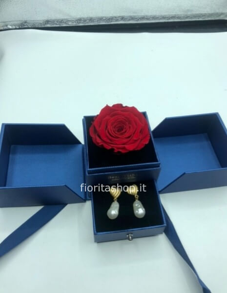 portagioie con rosa stabilizza