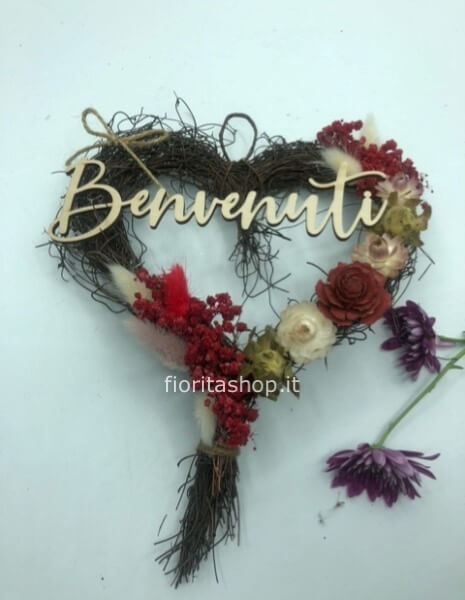 Fuori porta di fiori secchi